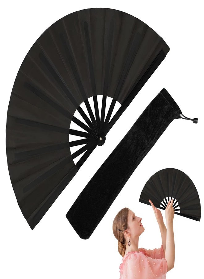 panthra Boots on The Ground Hand Fan Popping Fan, Fans for Line Dancing Snap, Foldable Craft Decorative Handheld Fans, Party, Dance Enthusiasts Gift(Black) - Image 1